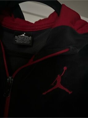 Black and Red Athletic Zip Jacket and track pants- Jordan